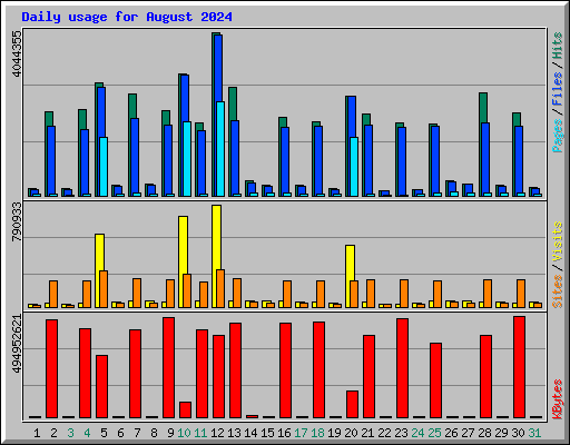 Daily usage for August 2024