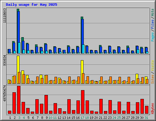 Daily usage for May 2025